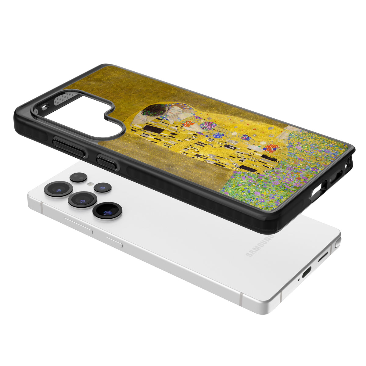 The Kiss Samsung S25 Ultra / Samsung S26 Ultra Impact Black Phone Case angled