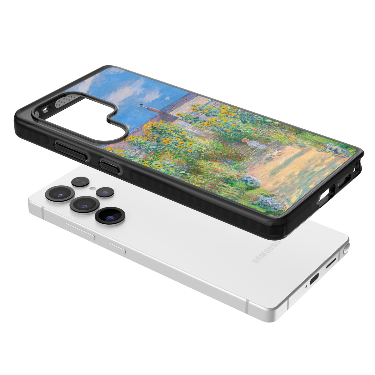 Garden at Vetheuil Samsung S25 Ultra / Samsung S26 Ultra Impact Black Phone Case angled