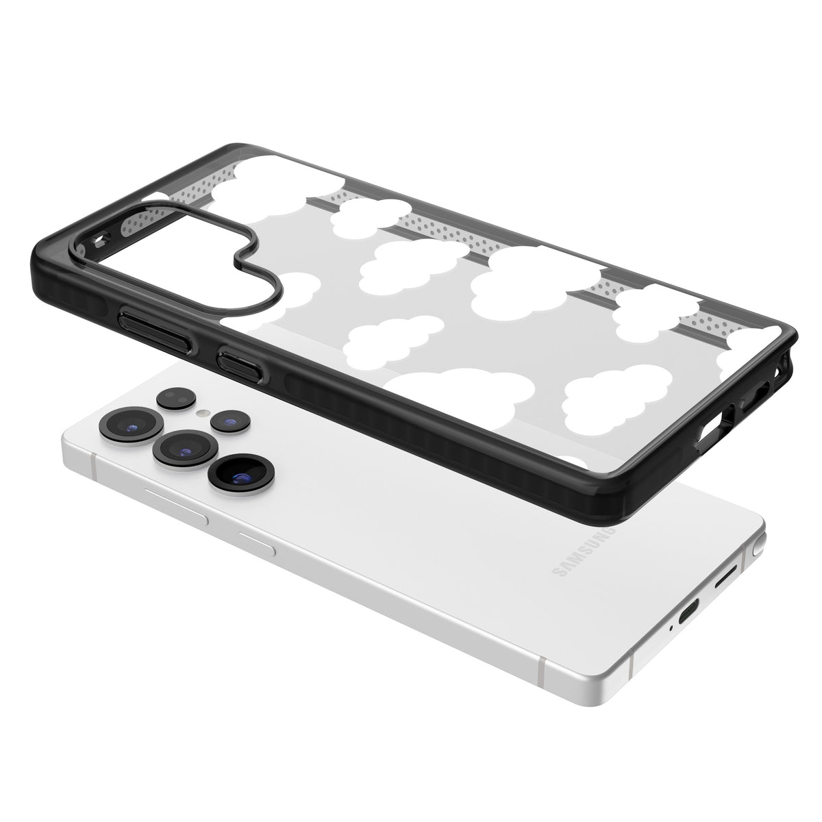 Cloud Pattern Samsung S25 Ultra / Samsung S26 Ultra Impact Black Phone Case angled