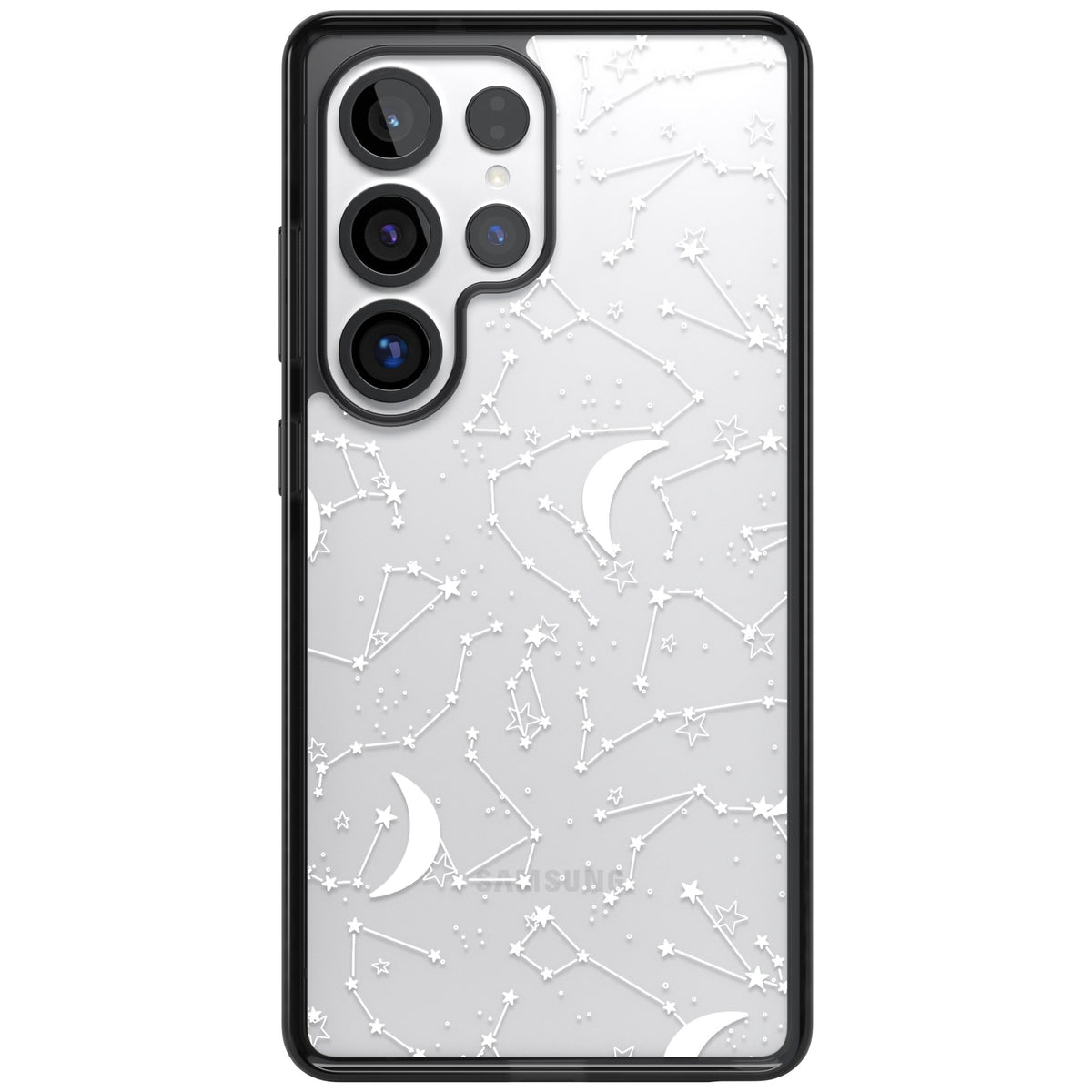 White Constellations Samsung S25 Ultra / Samsung S26 Ultra Impact Black Phone Case front