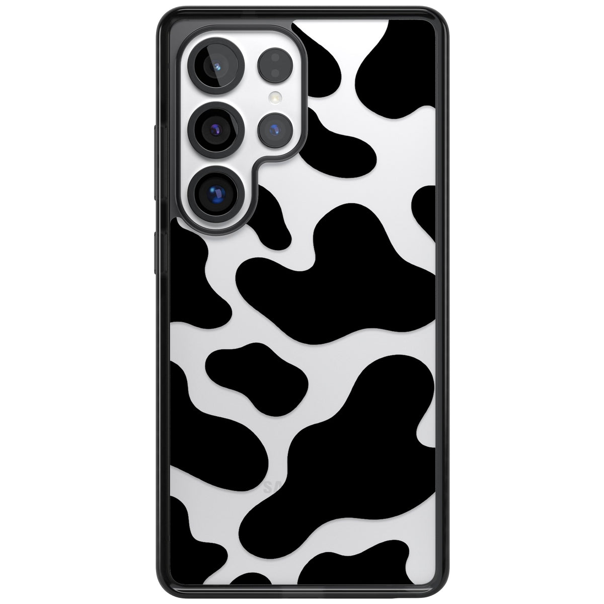Clear Cow Print Samsung S25 Ultra / Samsung S26 Ultra Impact Black Phone Case front