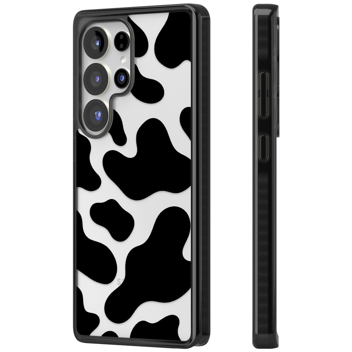 Clear Cow Print Samsung S25 Ultra / Samsung S26 Ultra Impact Black Phone Case side