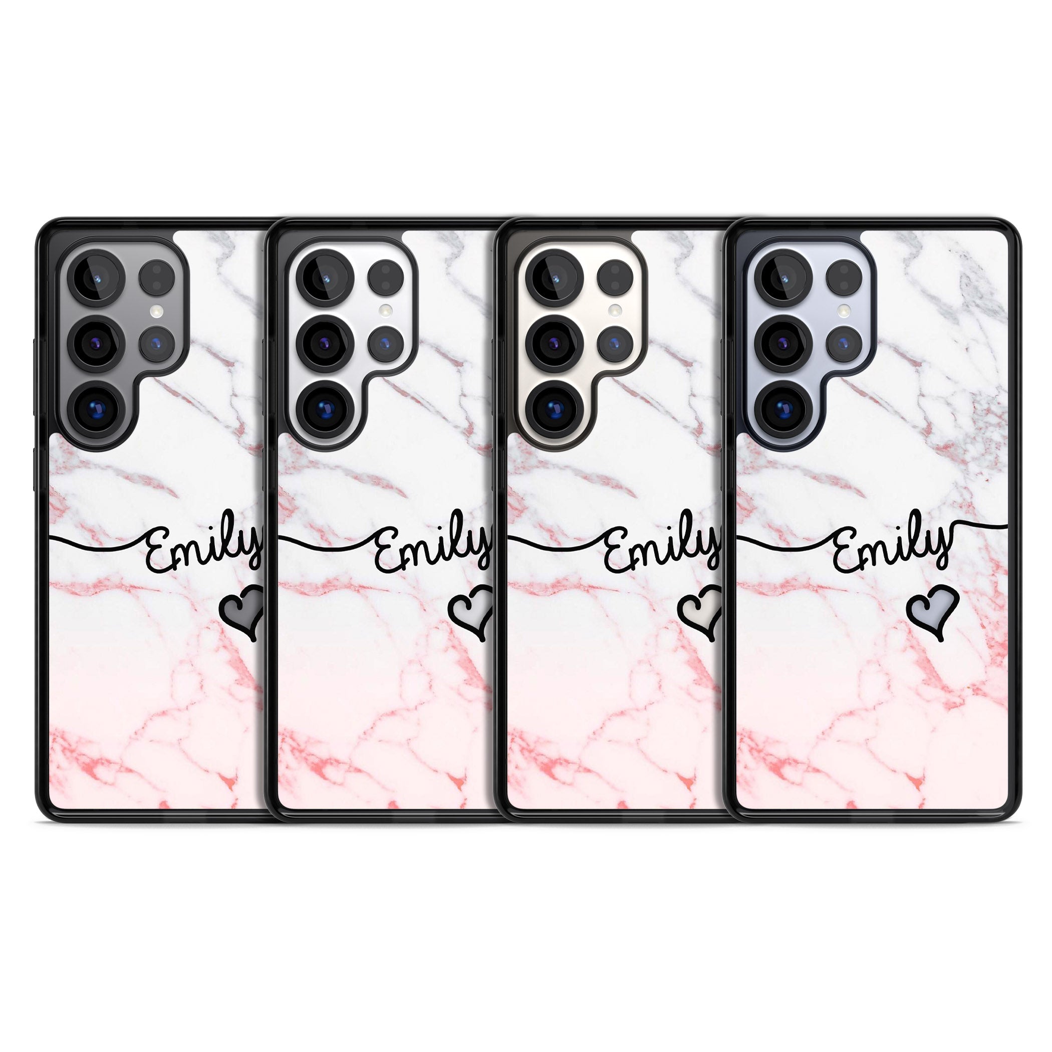 Personalised Pink Fade Marble Heart