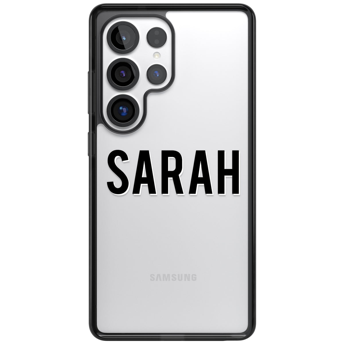 Personalised Name (Centre) Samsung S25 Ultra / Samsung S26 Ultra Impact Black Phone Case front