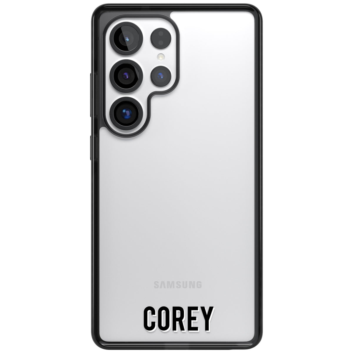 Personalised Name (Bottom) Samsung S25 Ultra / Samsung S26 Ultra Impact Black Phone Case front