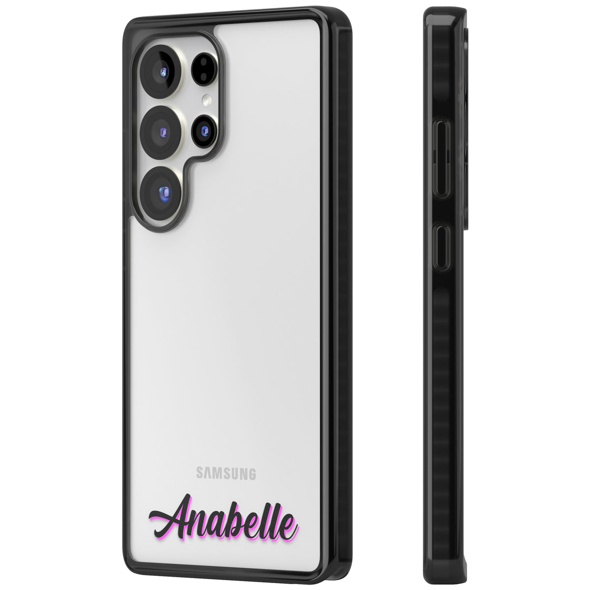 Personalised Cute Bottom Name Samsung S25 Ultra / Samsung S26 Ultra Impact Black Phone Case side