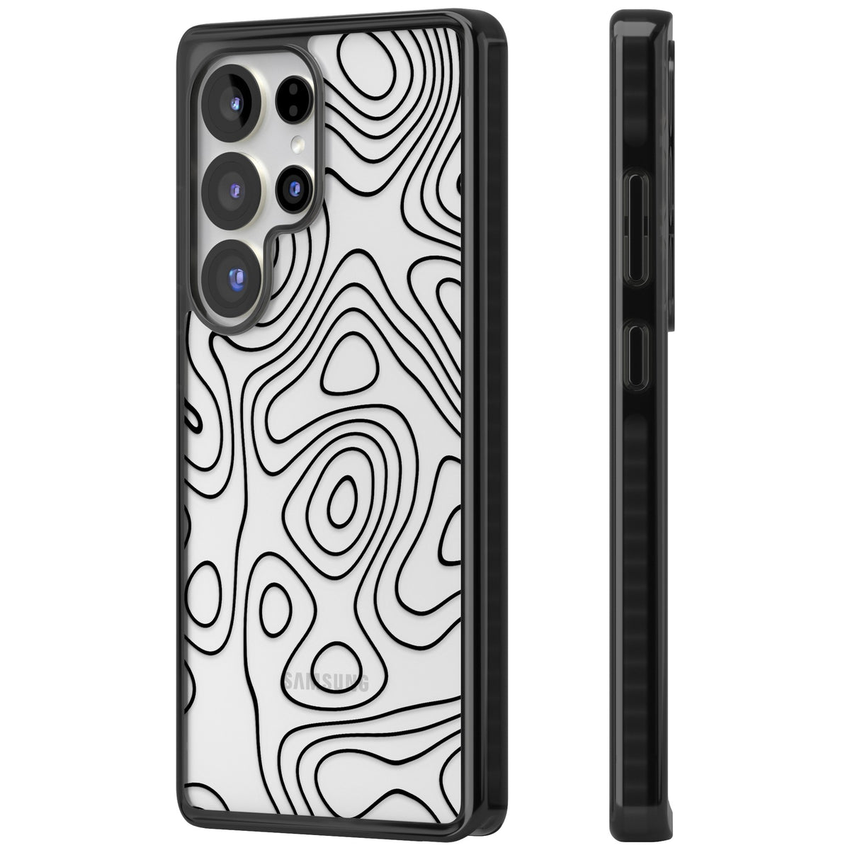 Damascus Steel Samsung S25 Ultra / Samsung S26 Ultra Impact Black Phone Case side