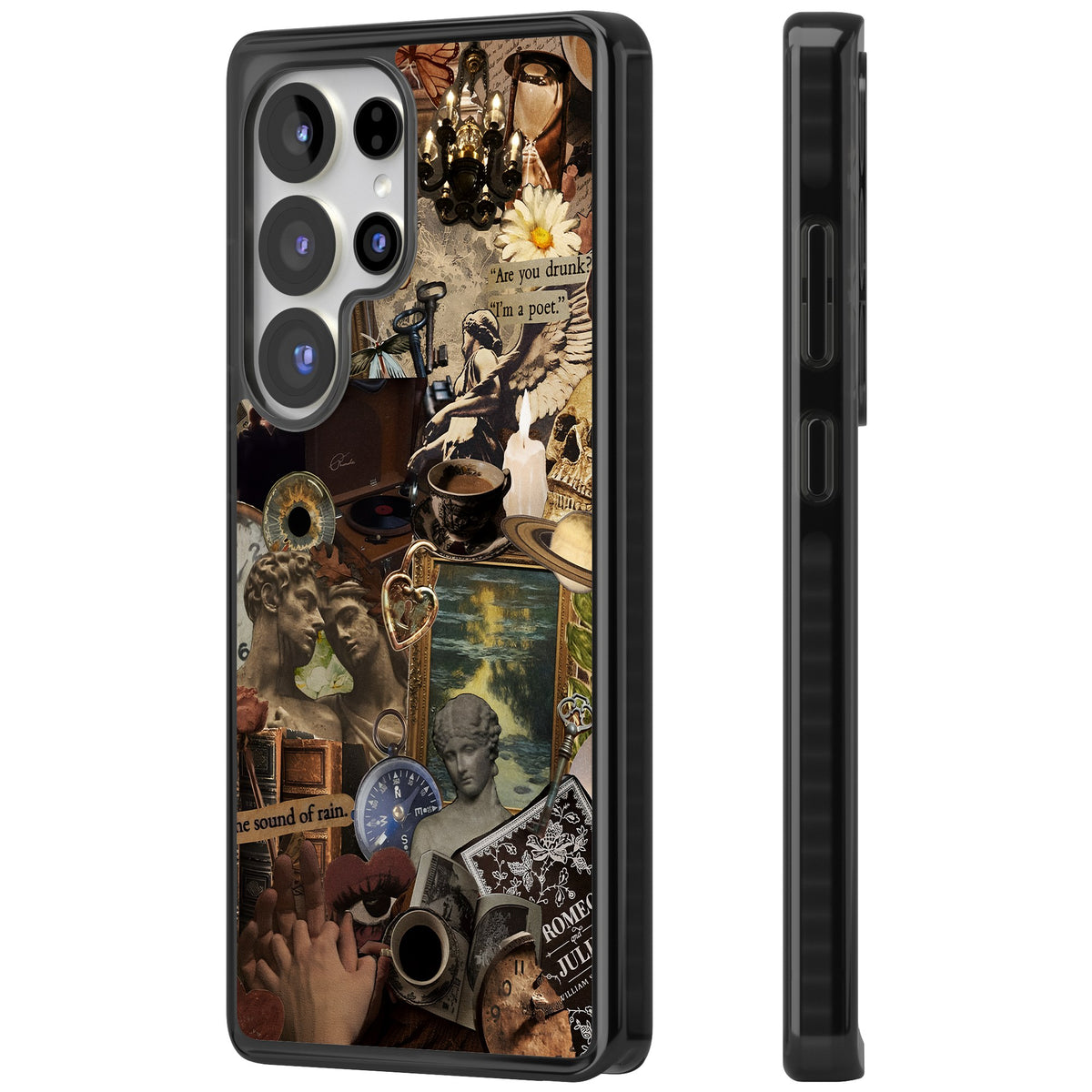 Vintage Academia Collage Samsung S25 Ultra / Samsung S26 Ultra Impact Black Phone Case side