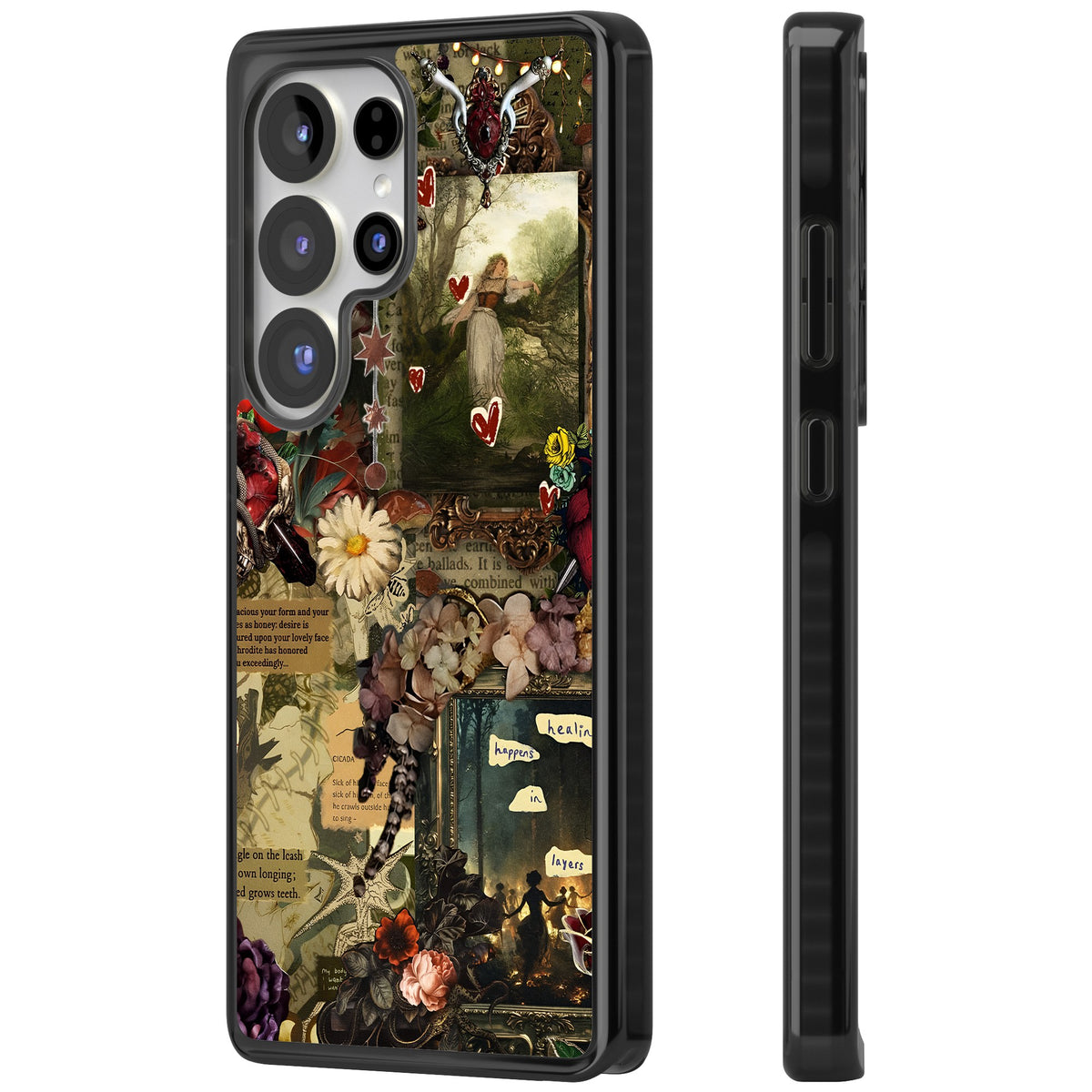 Textbook Romance Collage Samsung S25 Ultra / Samsung S26 Ultra Impact Black Phone Case side