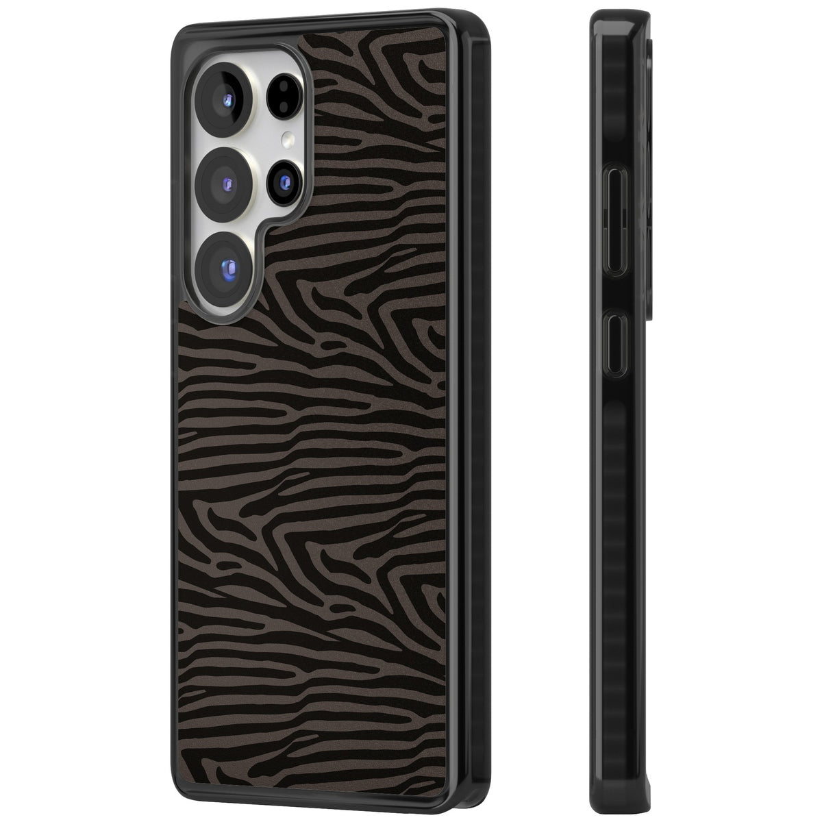 Dark Zebra Print Samsung S25 Ultra / Samsung S26 Ultra Impact Black Phone Case side
