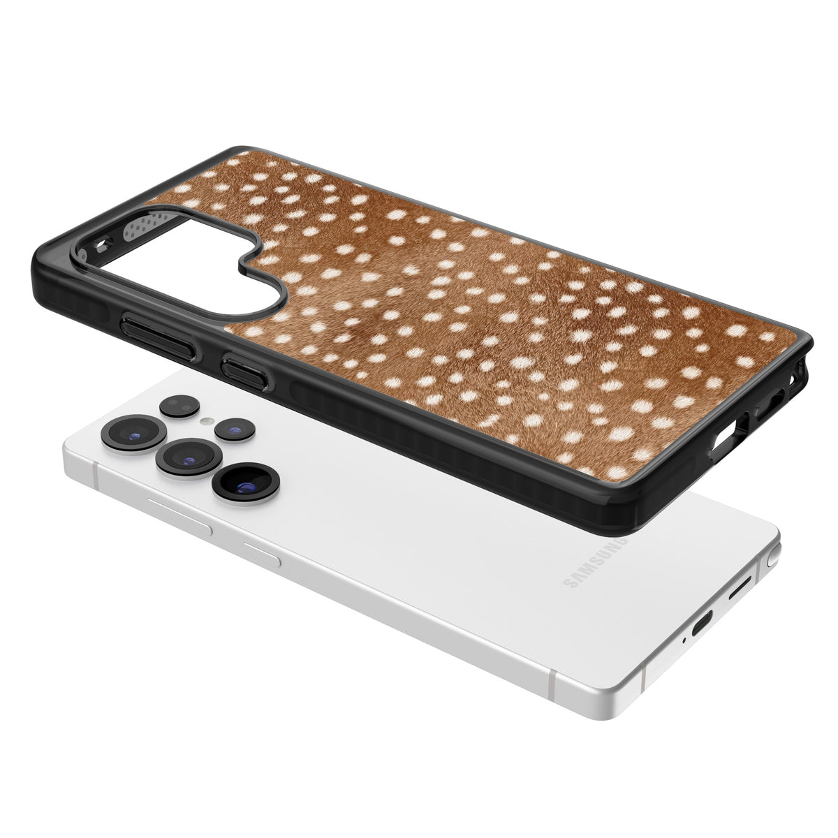 Deer Print Samsung S25 Ultra / Samsung S26 Ultra Impact Black Phone Case angled