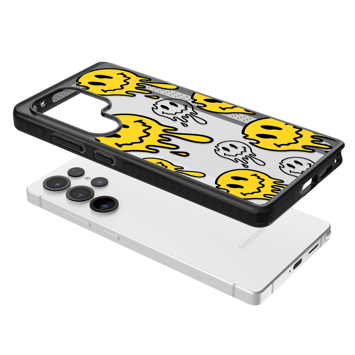 Face Melt Samsung S25 Ultra / Samsung S26 Ultra Impact Black Phone Case angled