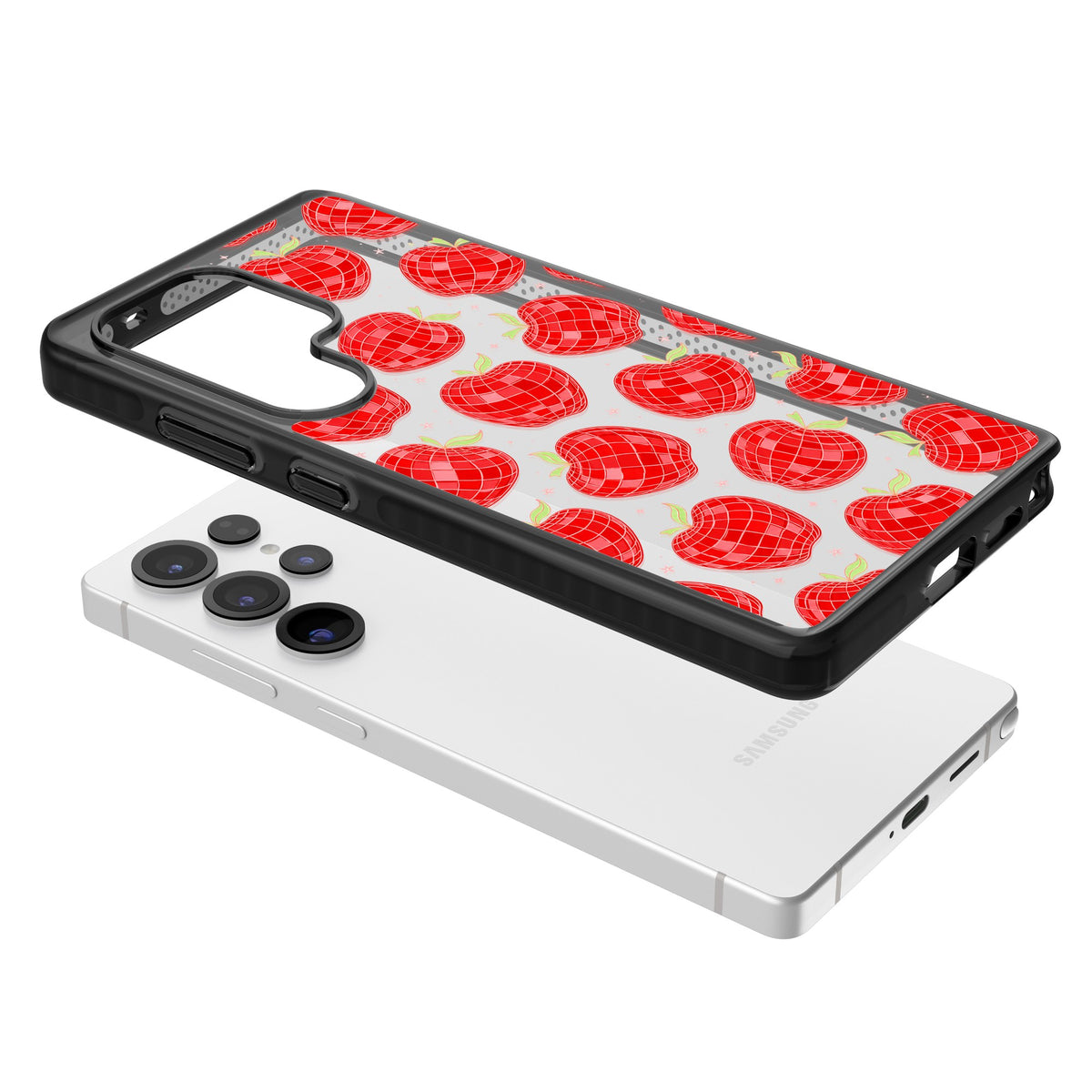 Disco Apples Samsung S25 Ultra / Samsung S26 Ultra Impact Black Phone Case angled