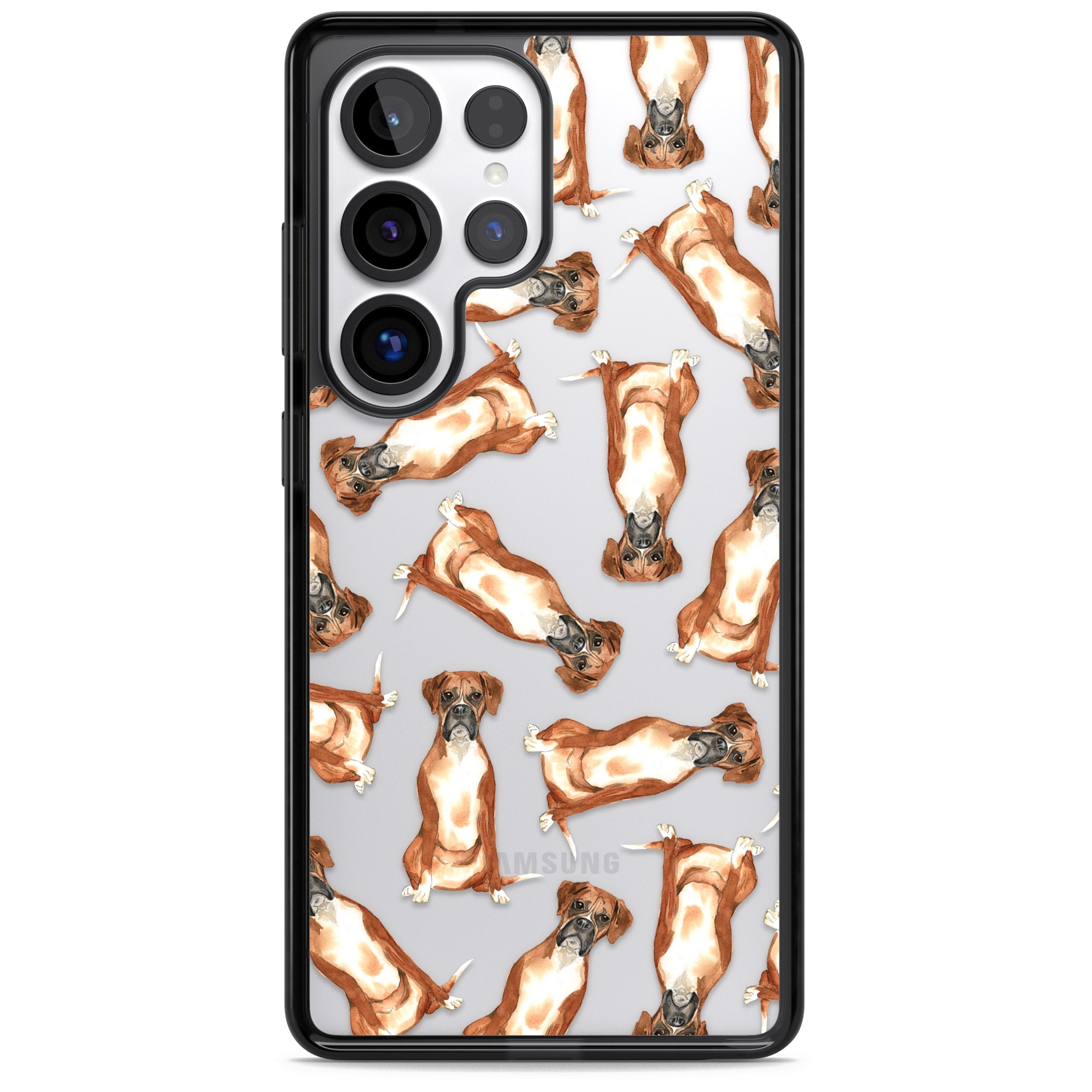 Boxer Watercolor Dog Pattern