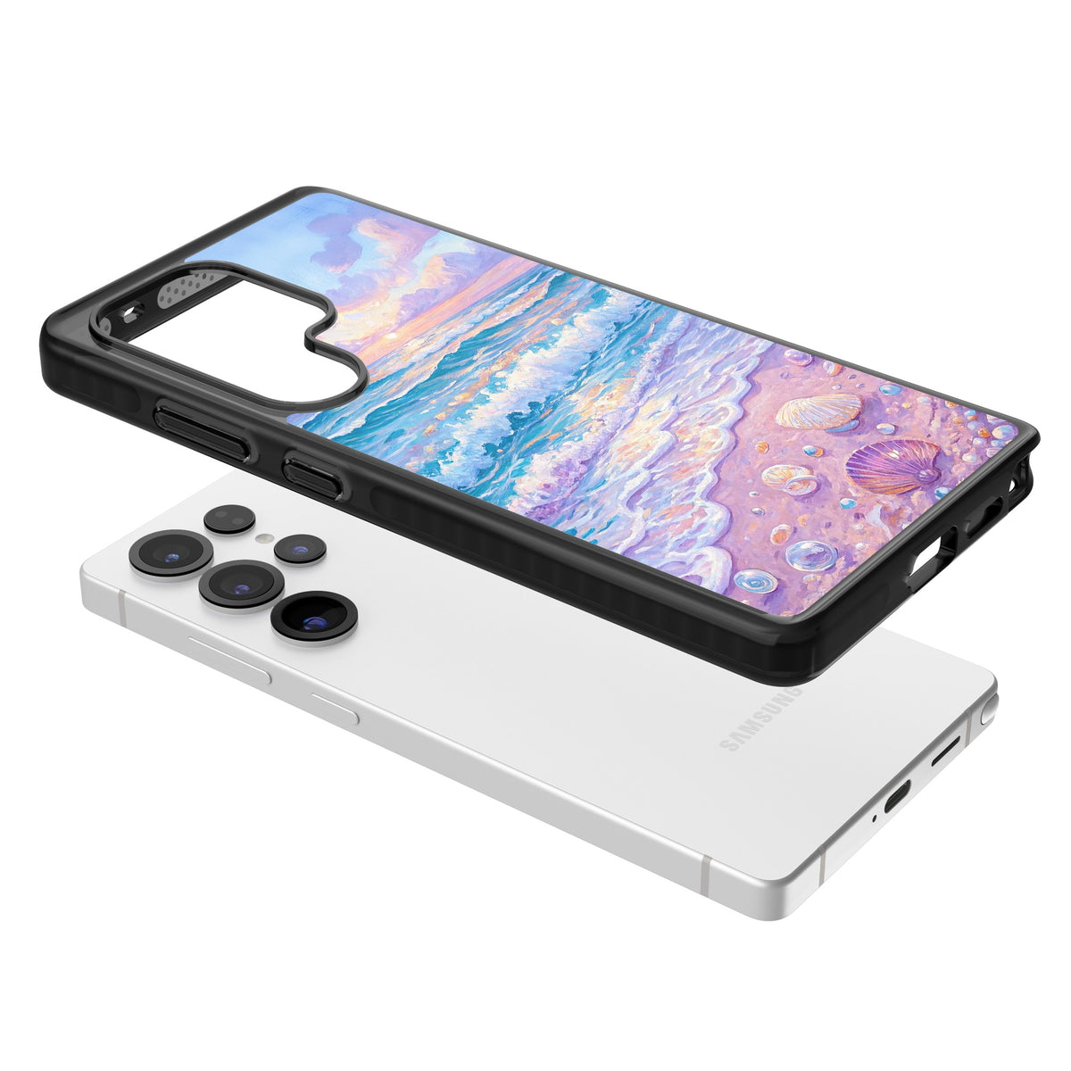 Pearl Shore Samsung S25 Ultra / Samsung S26 Ultra Impact Black Phone Case angled