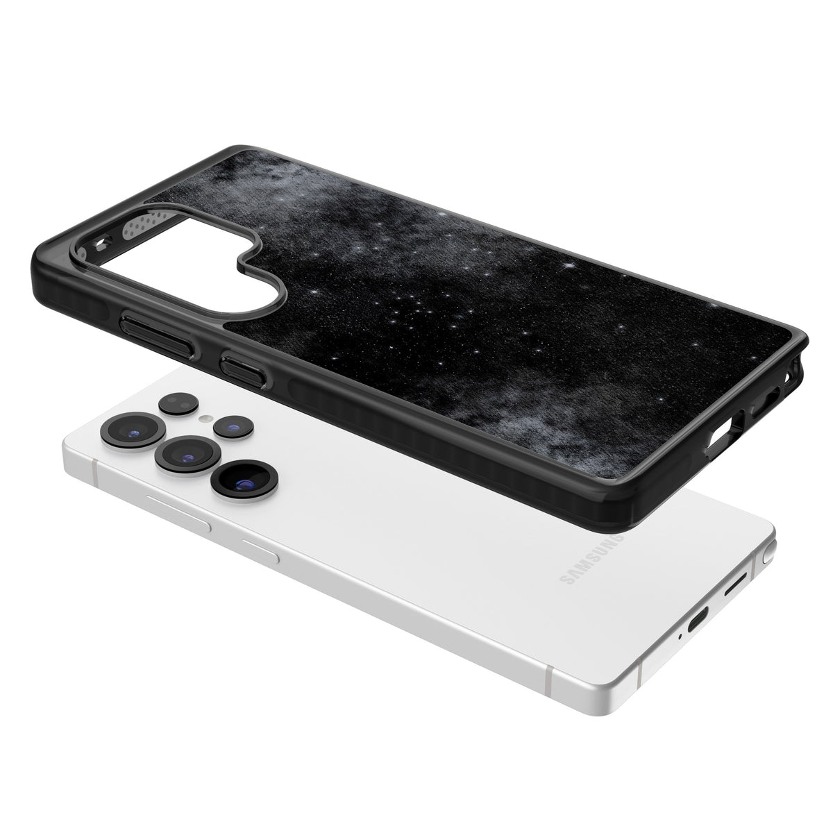 Shimmering Stars Samsung S25 Ultra / Samsung S26 Ultra Impact Black Phone Case angled