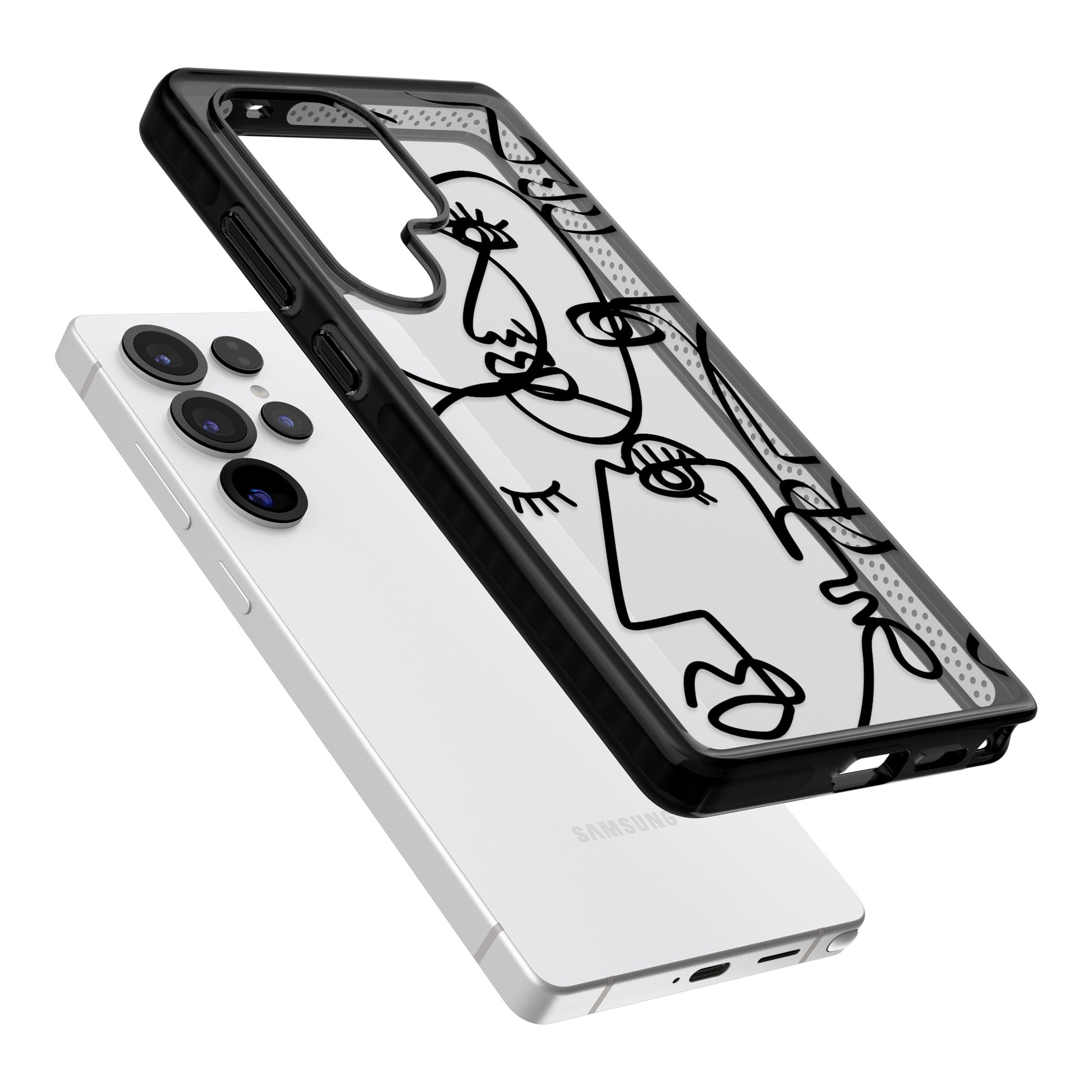 Abstract Line Art Black Clear