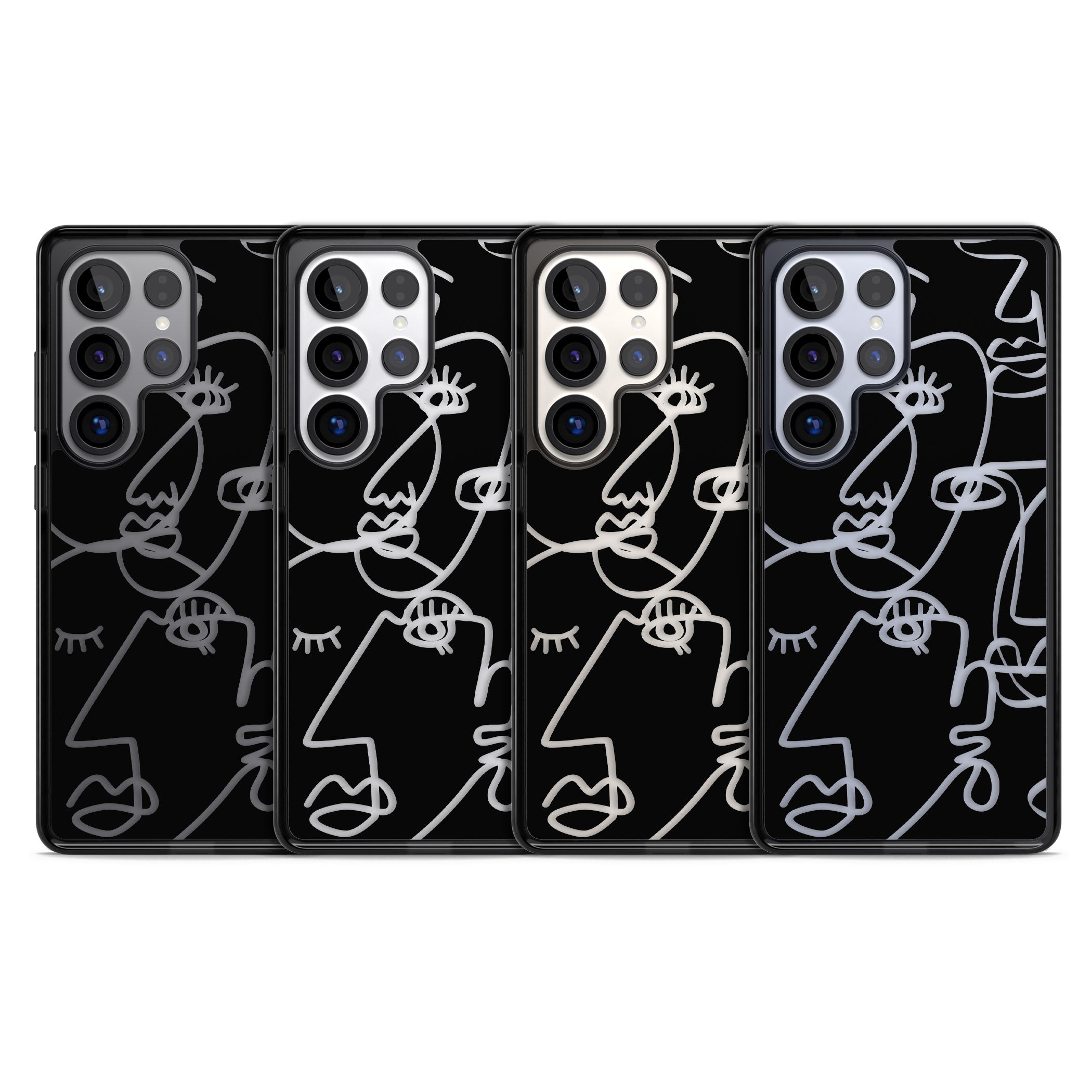 Abstract Line Art Clear Black