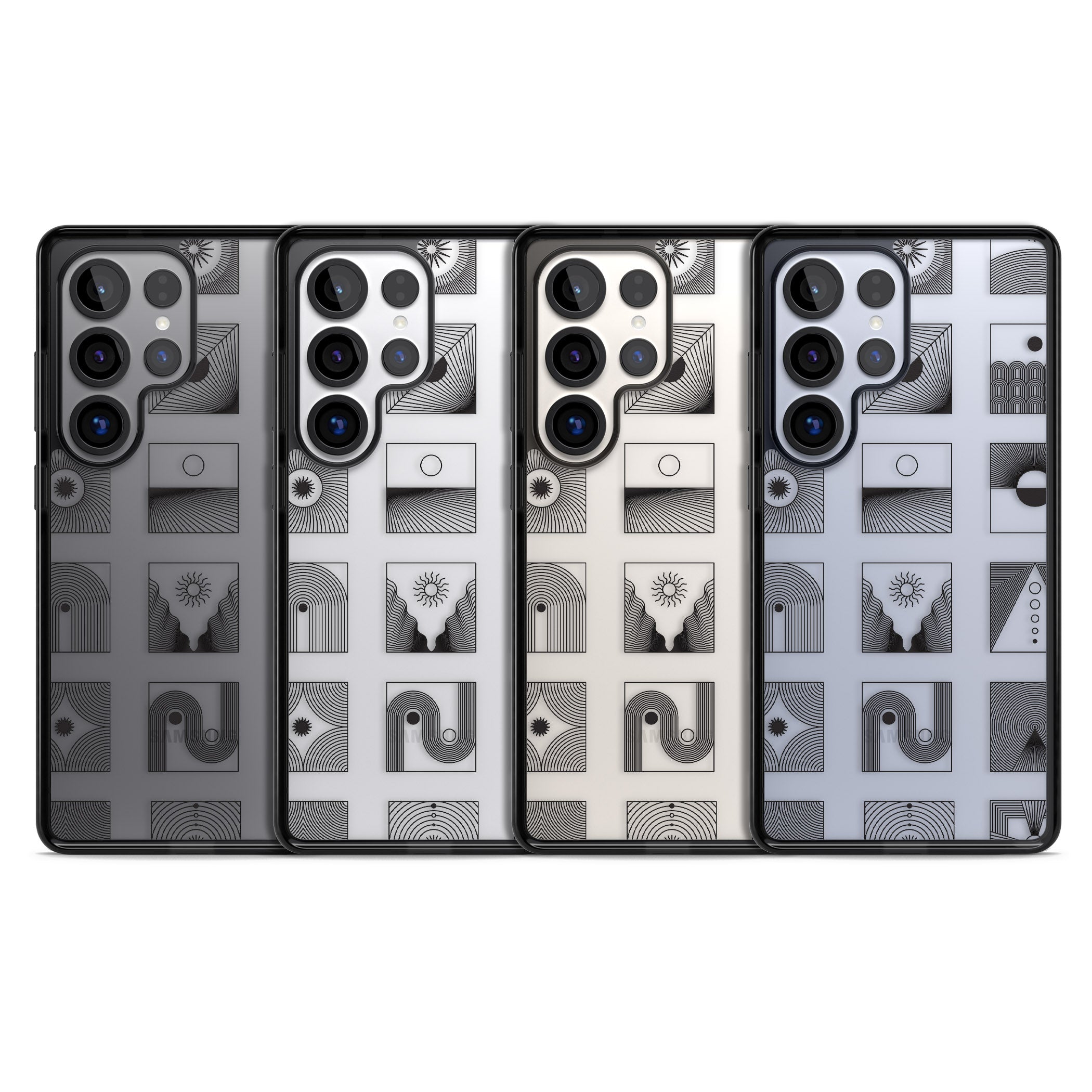 Geometric Pattern Trio: Artistic Blend