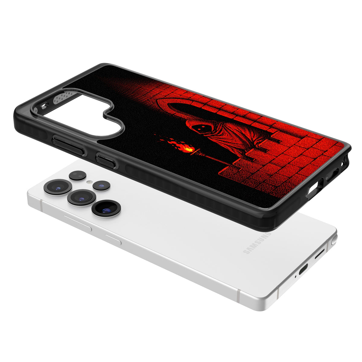 Crimson Crypt Samsung S25 Ultra / Samsung S26 Ultra Impact Black Phone Case angled