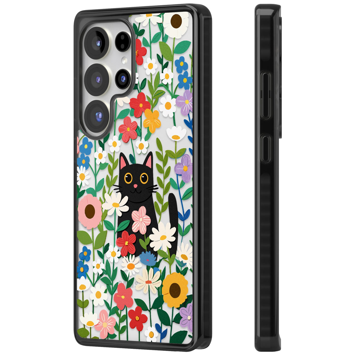 Whiskers & Wildflowers Samsung S25 Ultra / Samsung S26 Ultra Impact Black Phone Case side