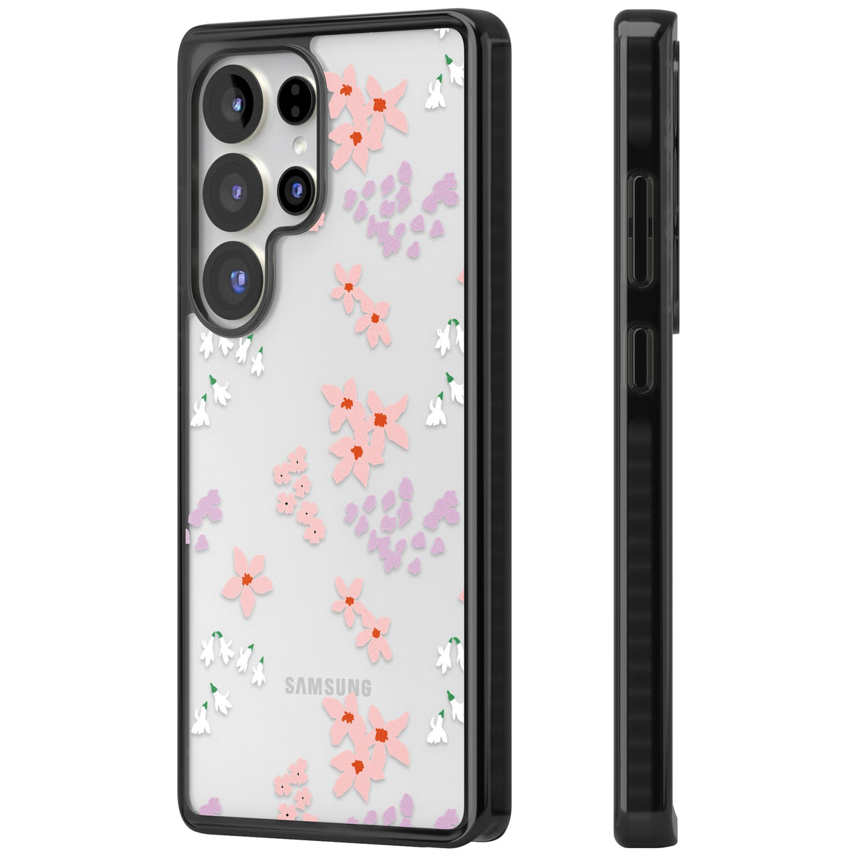 Rose & Violet Flower Mix Samsung S25 Ultra / Samsung S26 Ultra Impact Black Phone Case side