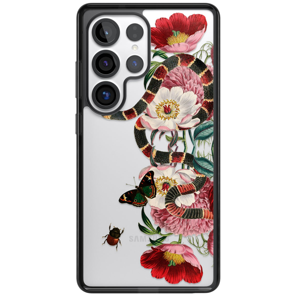 Floral Snake Samsung S25 Ultra / Samsung S26 Ultra Impact Black Phone Case front