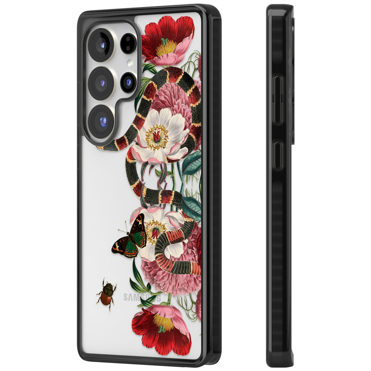 Floral Snake Samsung S25 Ultra / Samsung S26 Ultra Impact Black Phone Case side