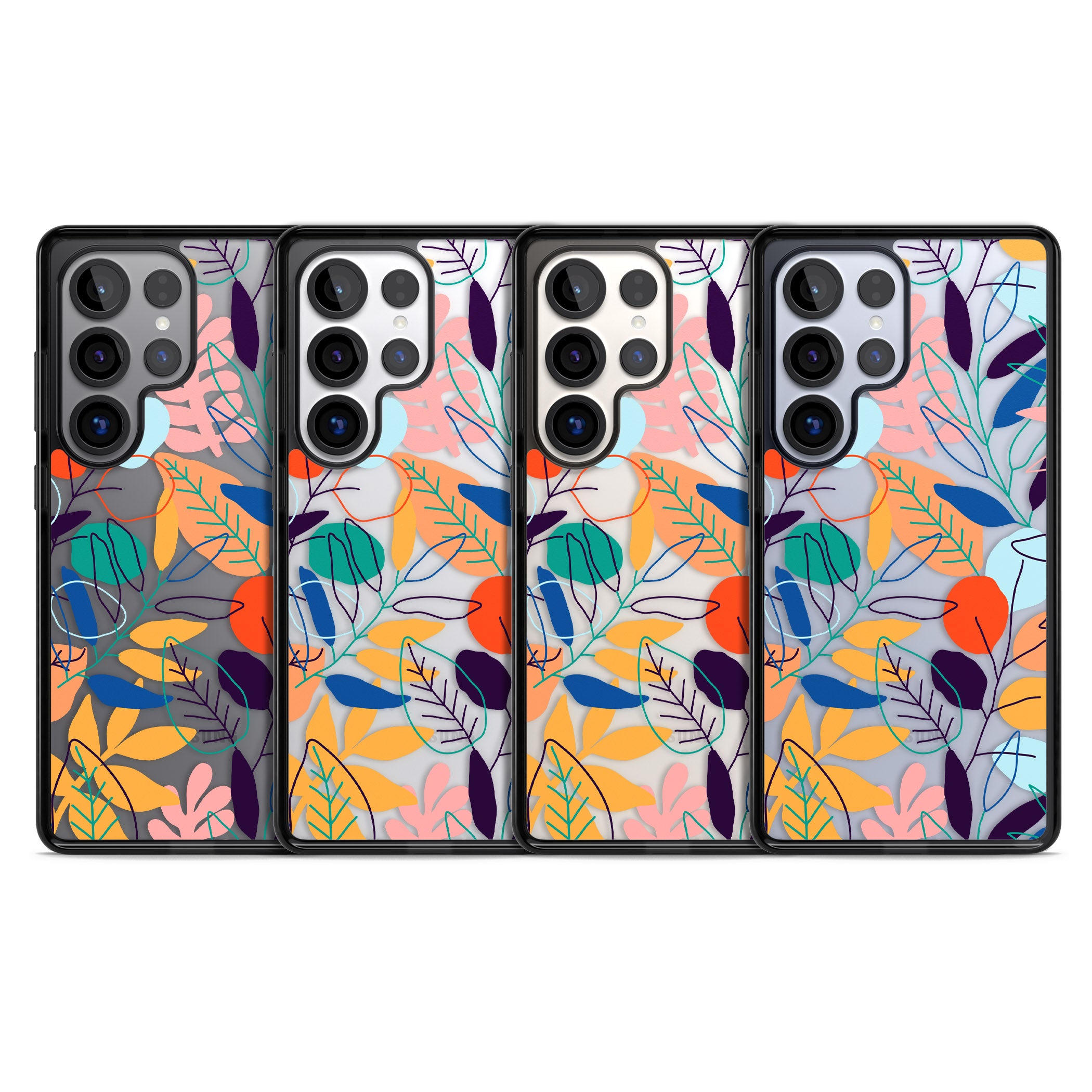 Abstract Line Drawn Leaves