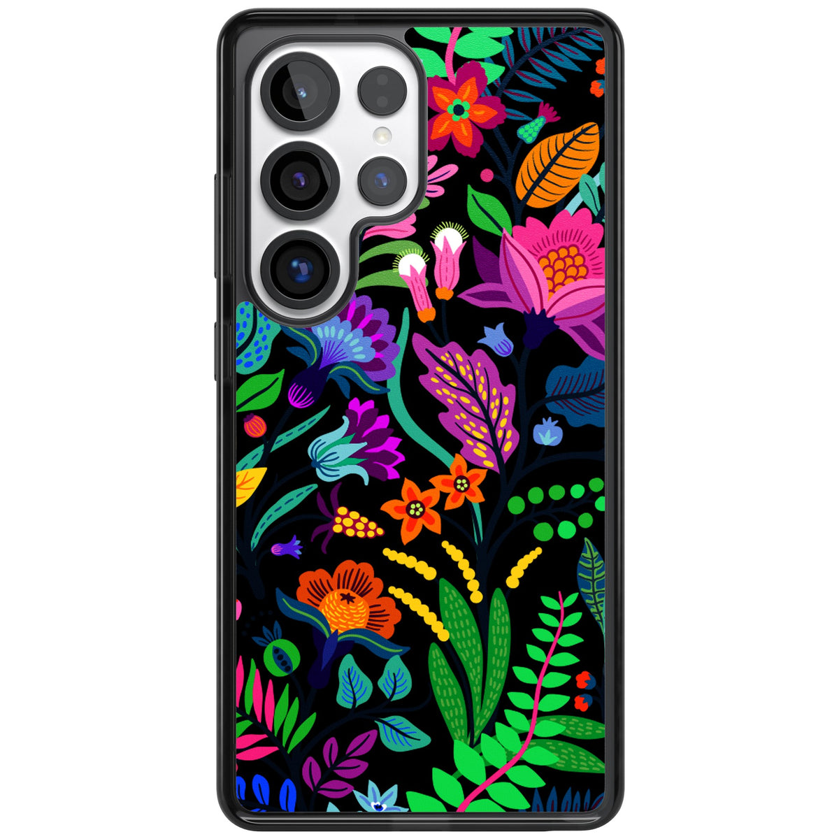 Floral Vibe (Black) Samsung S25 Ultra / Samsung S26 Ultra Impact Black Phone Case front