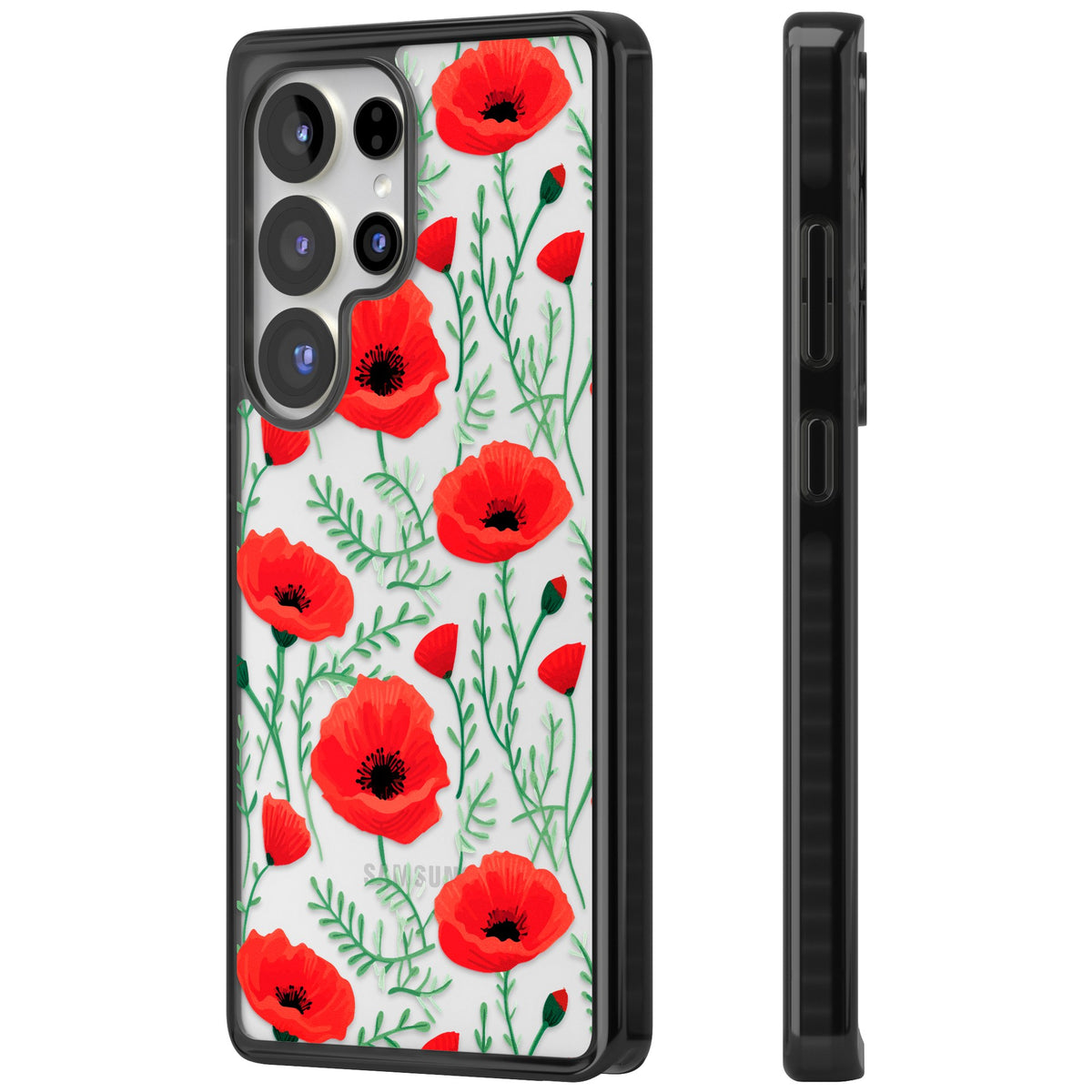 Poppy Garden Samsung S25 Ultra / Samsung S26 Ultra Impact Black Phone Case side