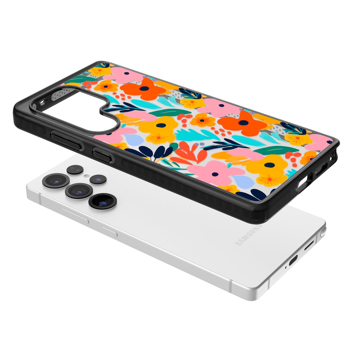 Floral Fiesta Samsung S25 Ultra / Samsung S26 Ultra Impact Black Phone Case angled