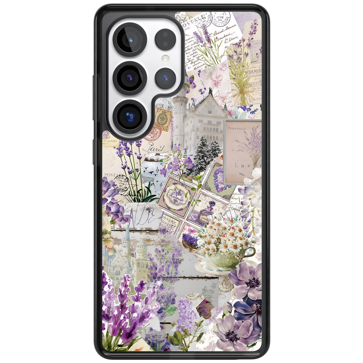 Soft Lavender Collage Samsung S25 Ultra / Samsung S26 Ultra Impact Black Phone Case front