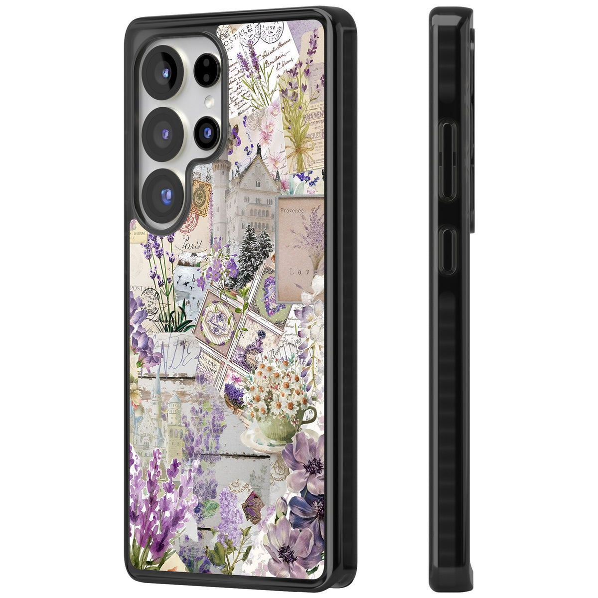 Soft Lavender Collage Samsung S25 Ultra / Samsung S26 Ultra Impact Black Phone Case side