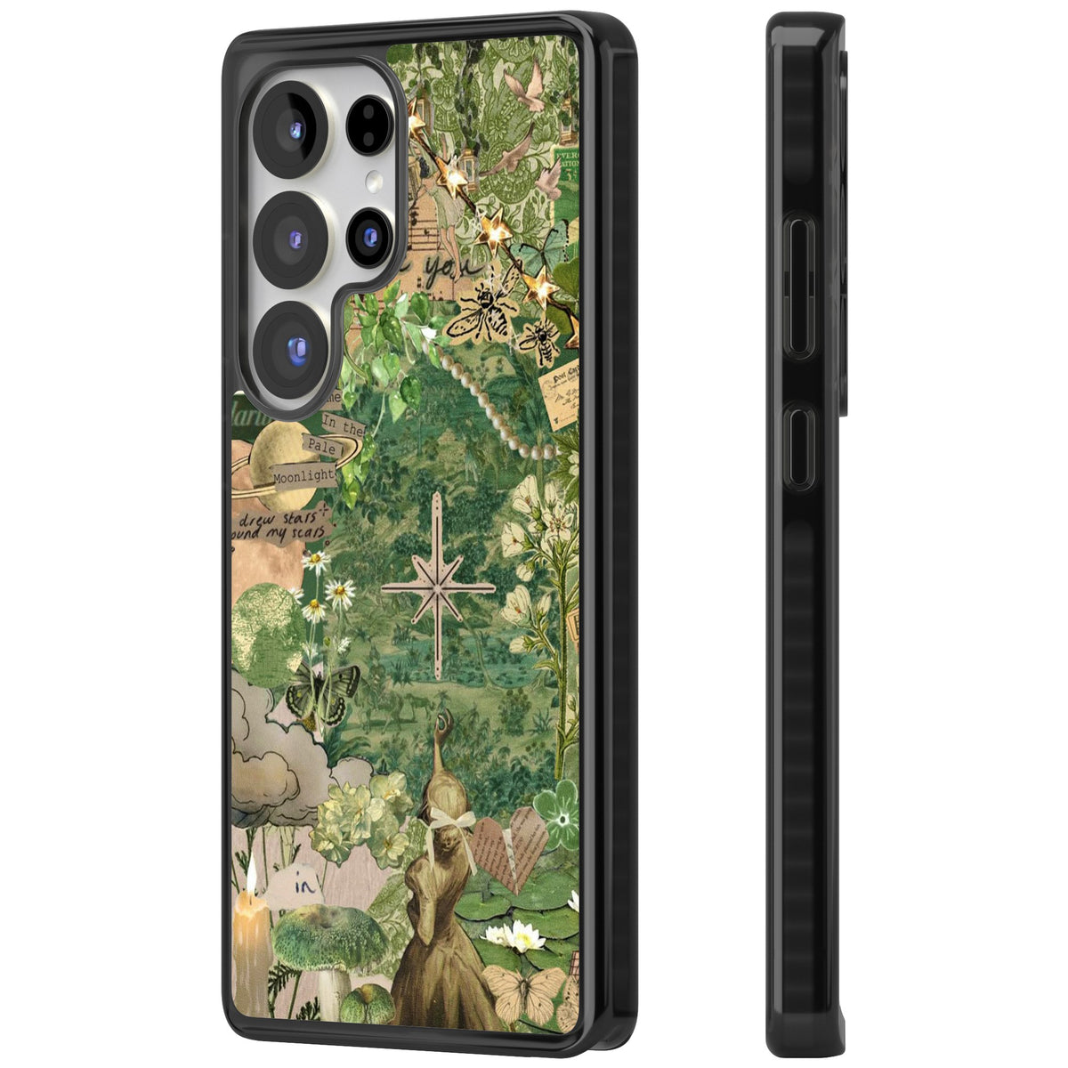 Green Vintage Collage Samsung S25 Ultra / Samsung S26 Ultra Impact Black Phone Case side