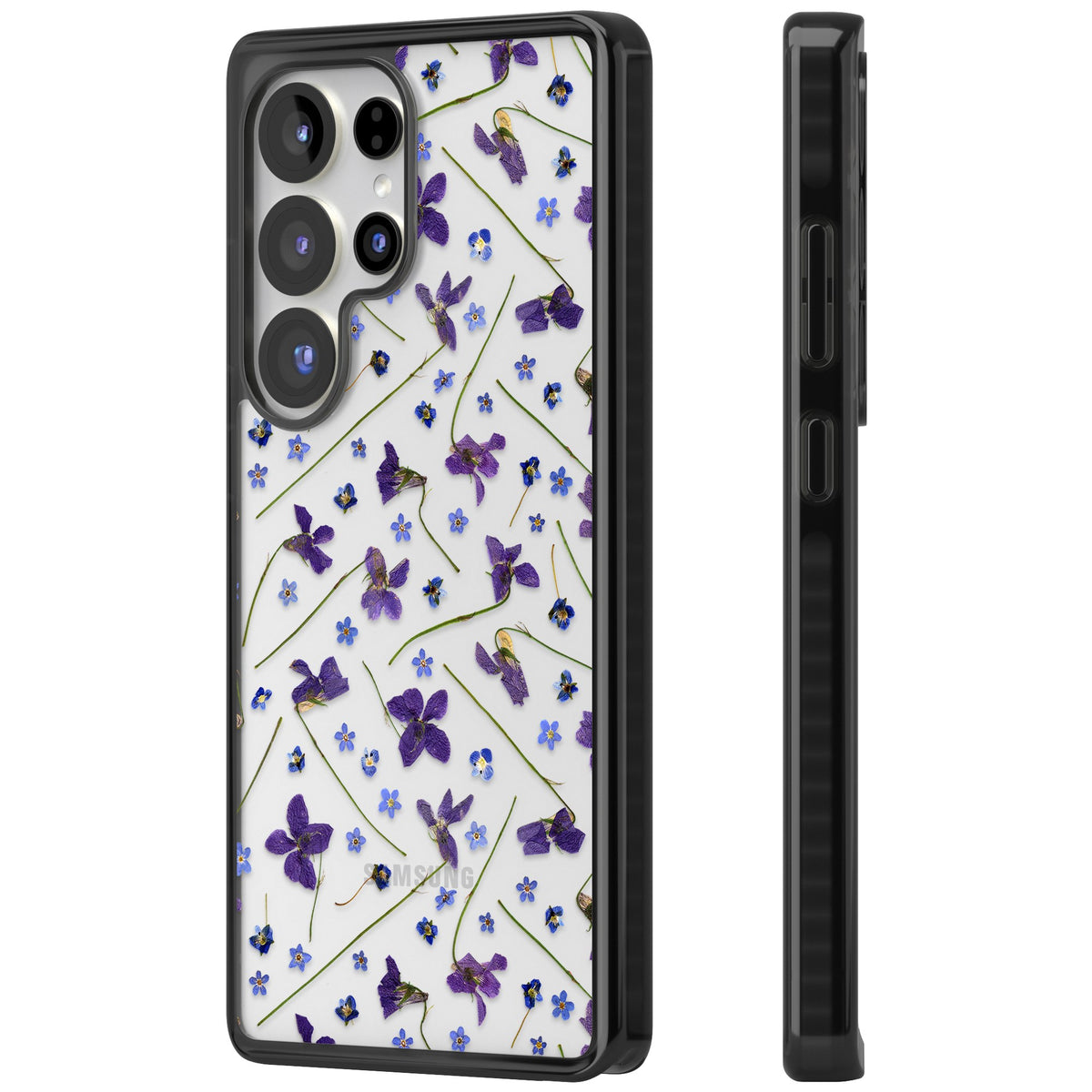 Pressed Violets Samsung S25 Ultra / Samsung S26 Ultra Impact Black Phone Case side