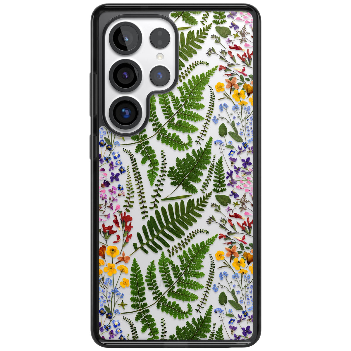 Botanical Fern & Floral Samsung S25 Ultra / Samsung S26 Ultra Impact Black Phone Case front
