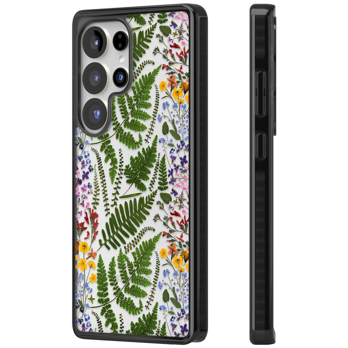 Botanical Fern & Floral Samsung S25 Ultra / Samsung S26 Ultra Impact Black Phone Case side