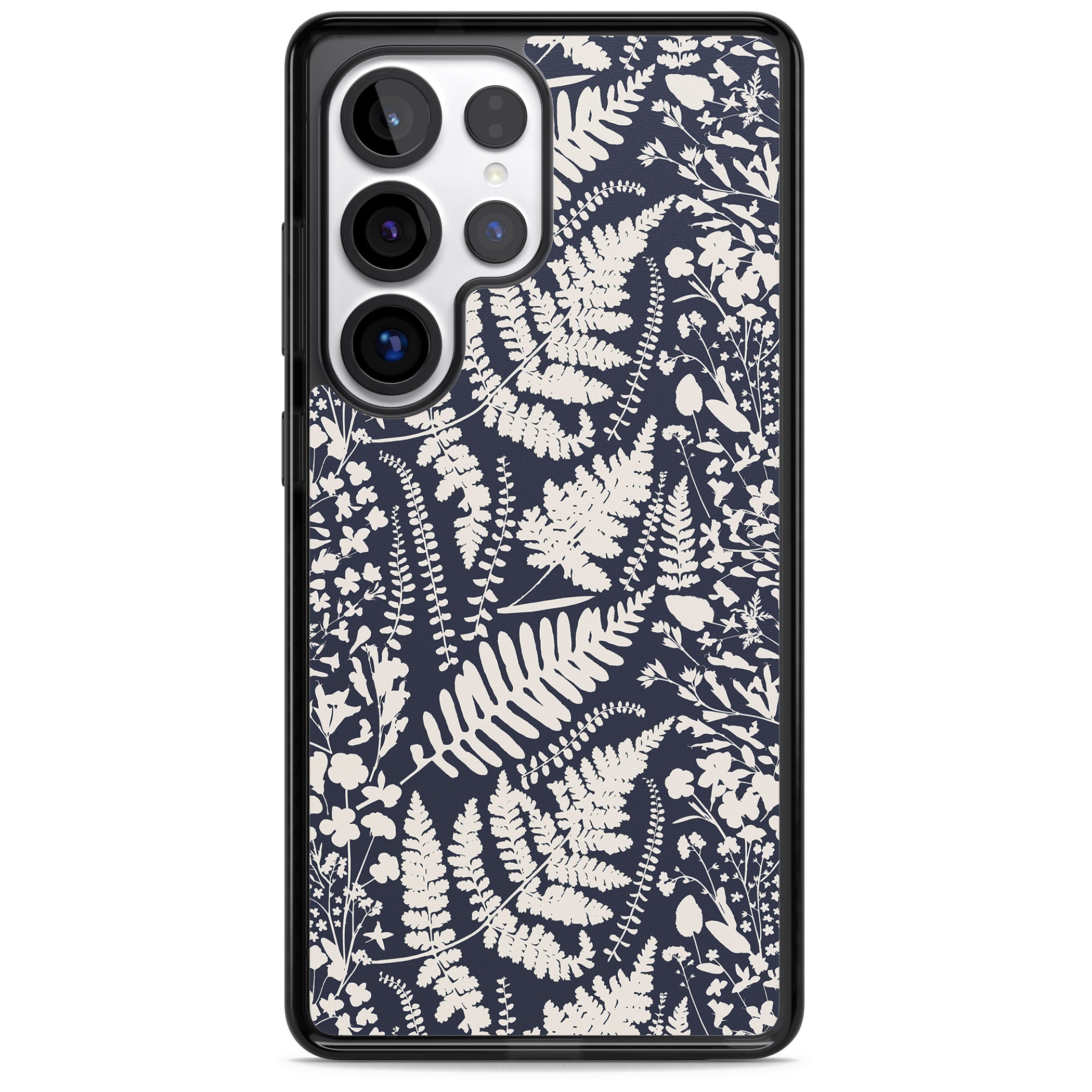 Wildflowers & Ferns On Navy