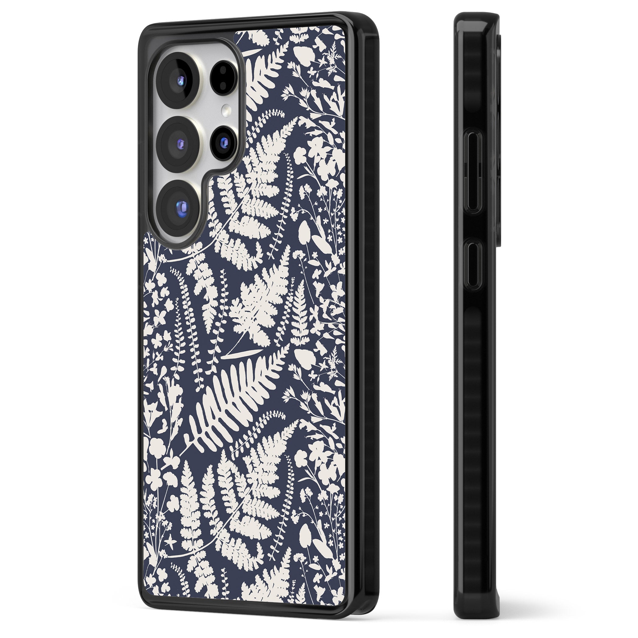 Wildflowers & Ferns On Navy