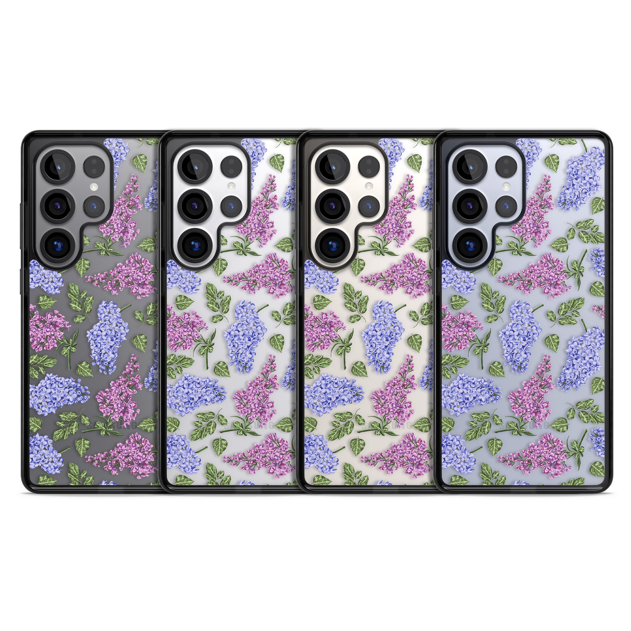Purple Blossoms Transparent Floral