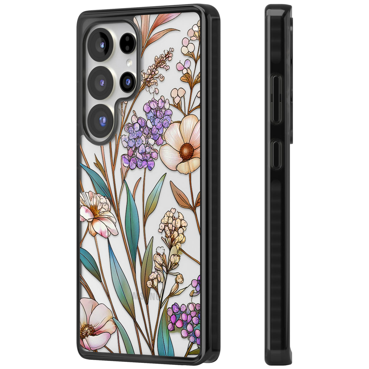 Glass Wildflower Mix Samsung S25 Ultra / Samsung S26 Ultra Impact Black Phone Case side