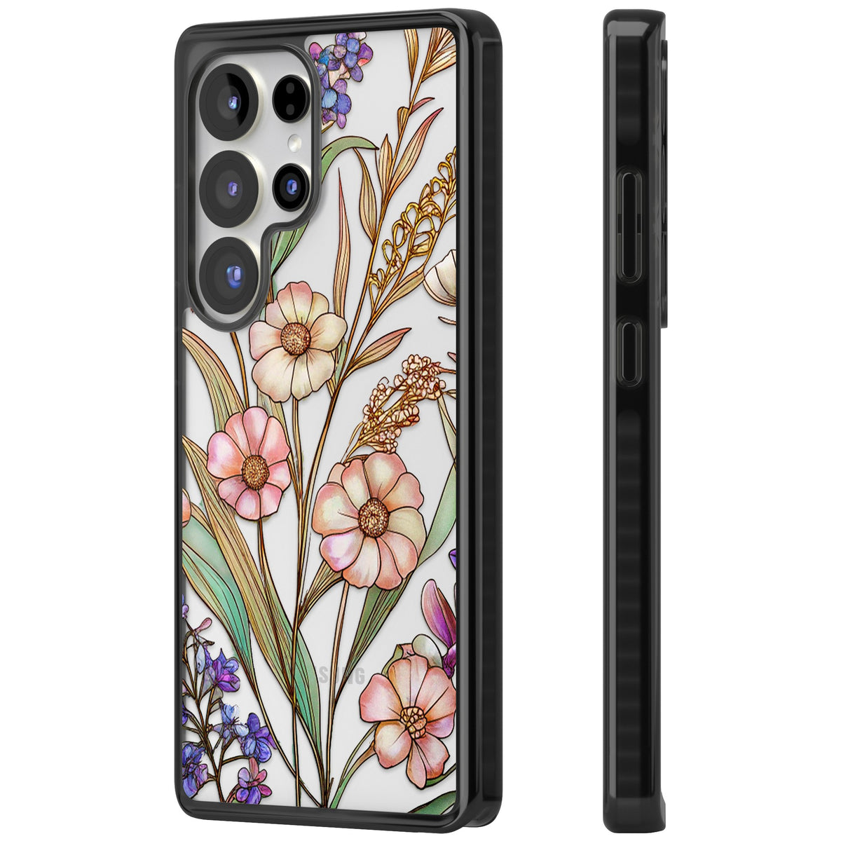 Glass Spring Flowers Samsung S25 Ultra / Samsung S26 Ultra Impact Black Phone Case side
