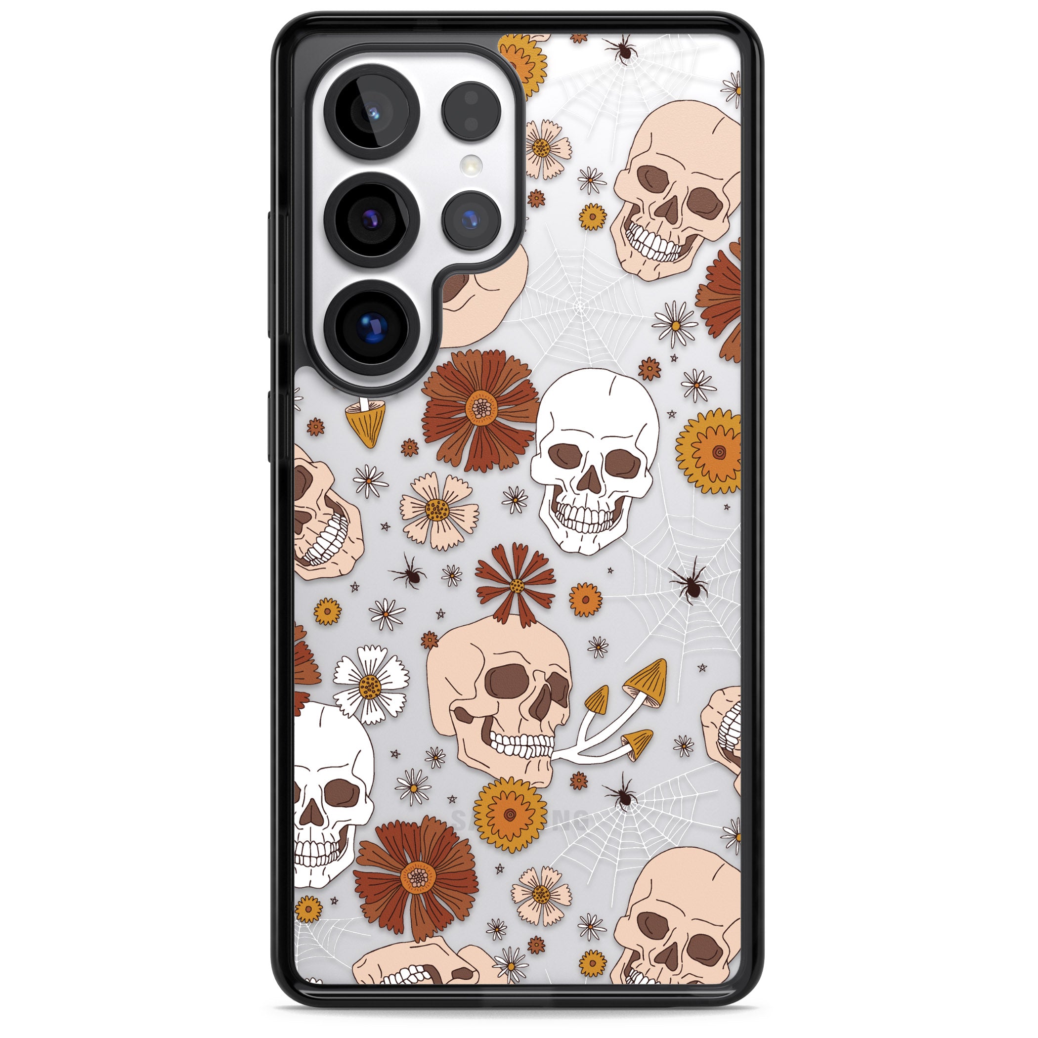 Halloween Skulls And Flowers