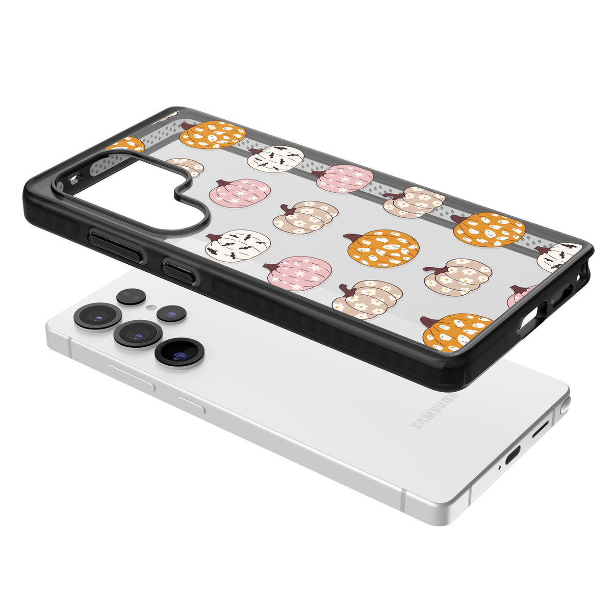 Floral Pumpkins Samsung S25 Ultra / Samsung S26 Ultra Impact Black Phone Case angled