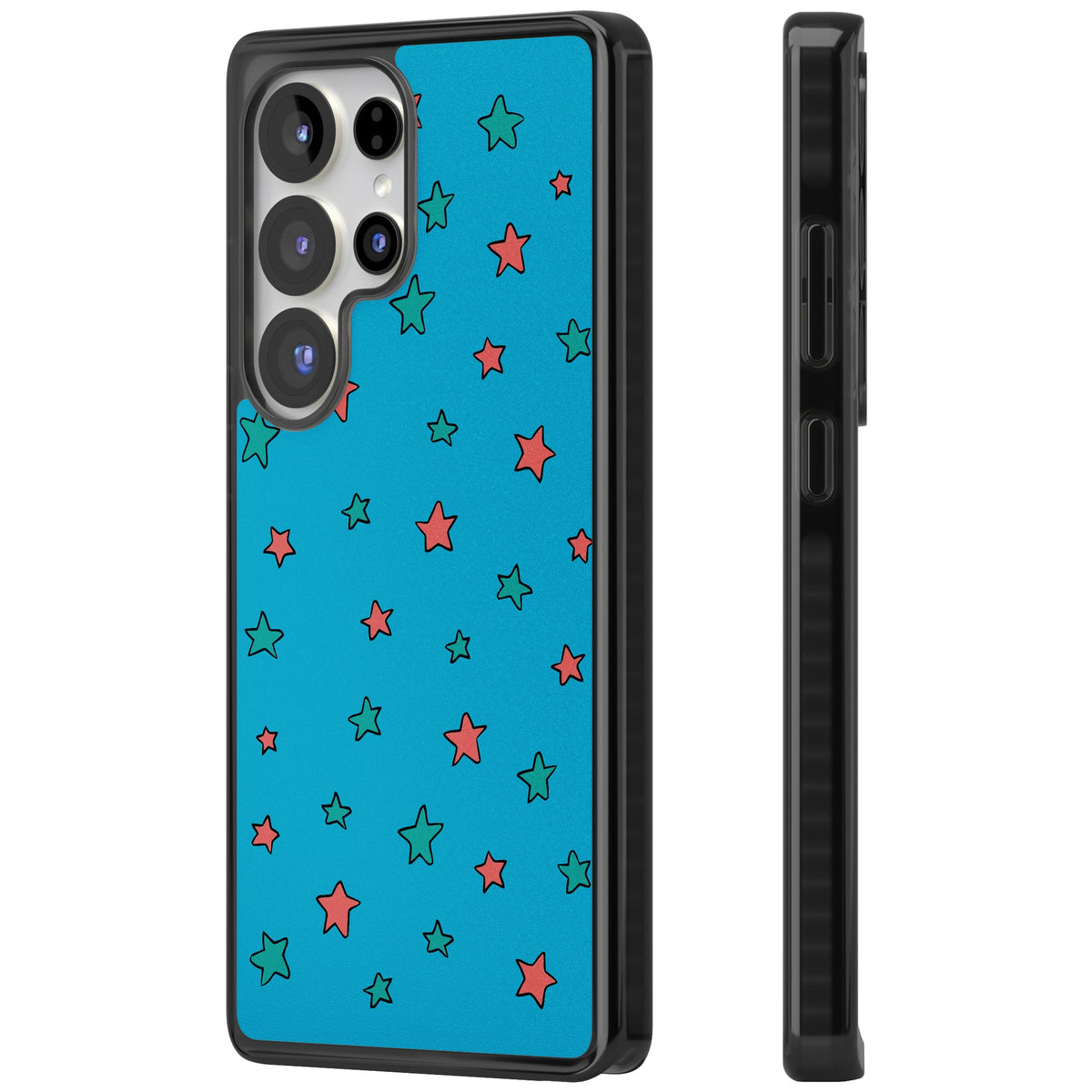Blue Heartstopper Stars Pattern Samsung S25 Ultra / Samsung S26 Ultra Impact Black Phone Case side