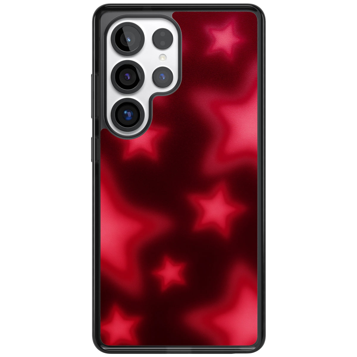 Afterglow Y2K iPhone case featuring blurred red aura stars, a dark crimson gradient and soft glowing haze Samsung S25 Ultra / Samsung S26 Ultra Impact Black Phone Case front