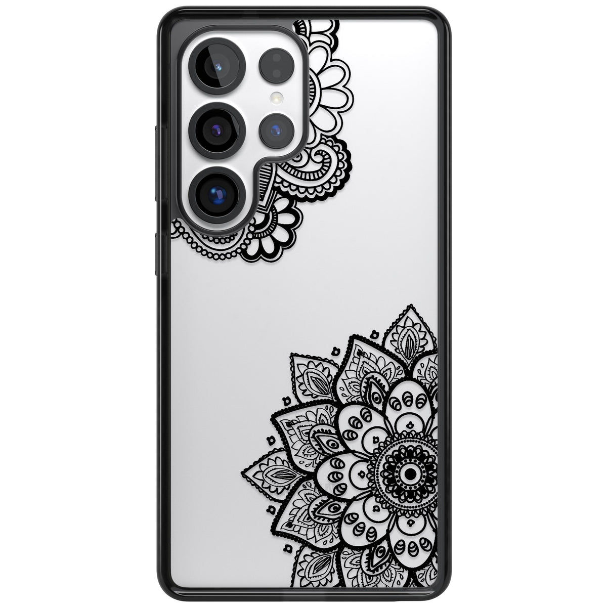 Black Henna Florals Samsung S25 Ultra / Samsung S26 Ultra Impact Black Phone Case front