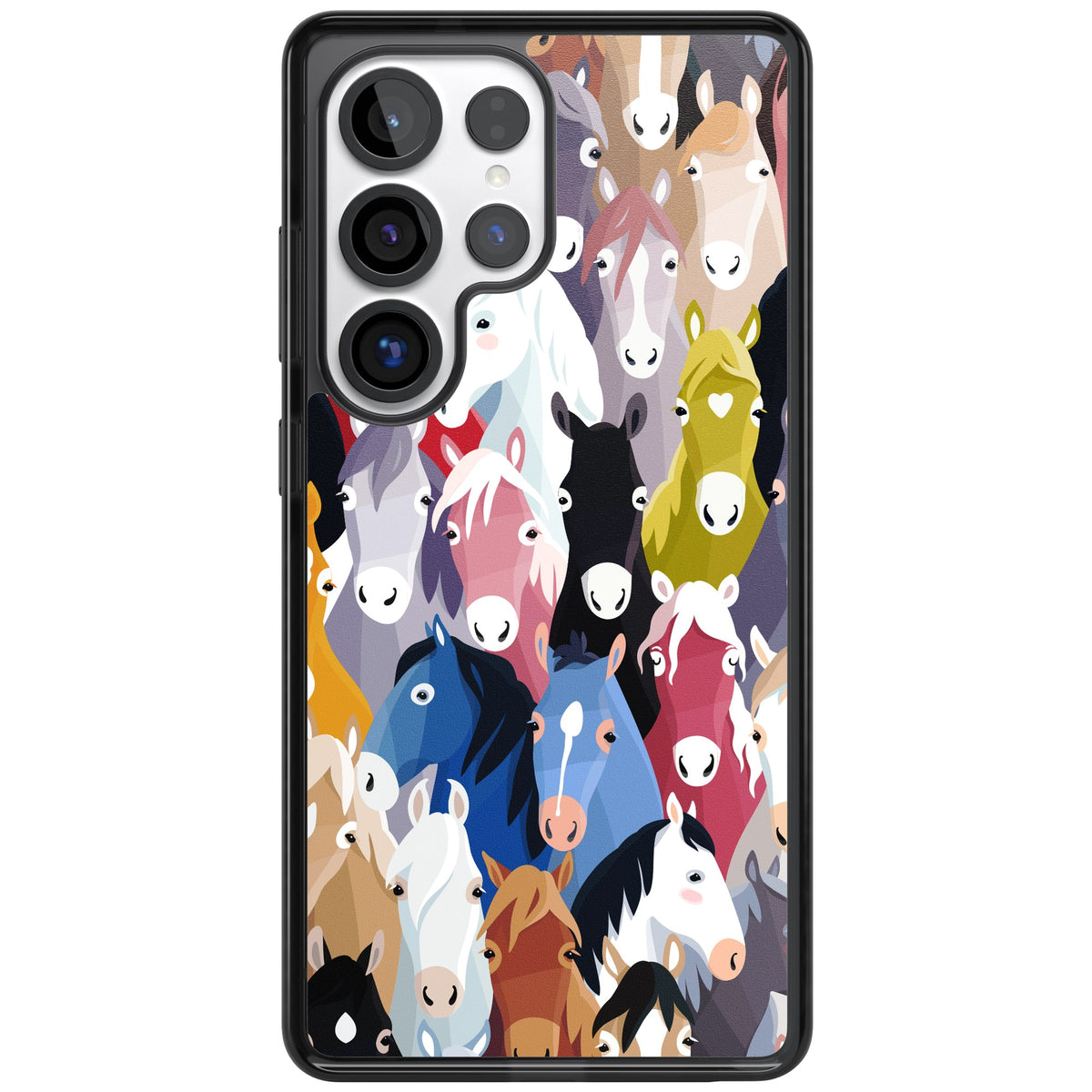 Colourful Horse Pattern Samsung S25 Ultra / Samsung S26 Ultra Impact Black Phone Case front