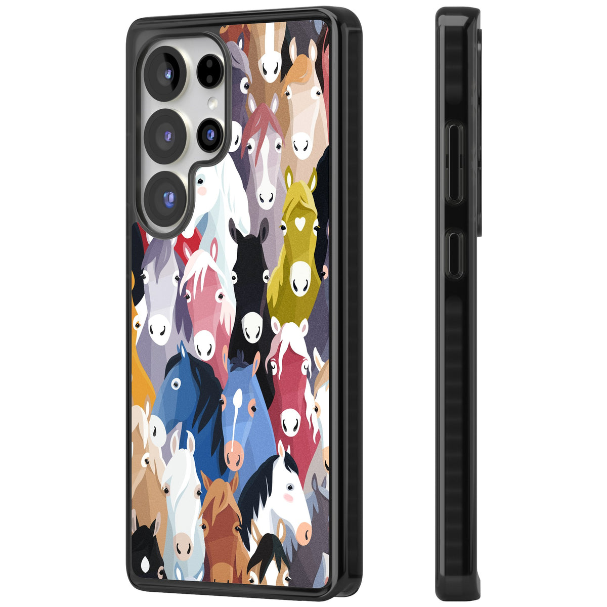 Colourful Horse Pattern Samsung S25 Ultra / Samsung S26 Ultra Impact Black Phone Case side